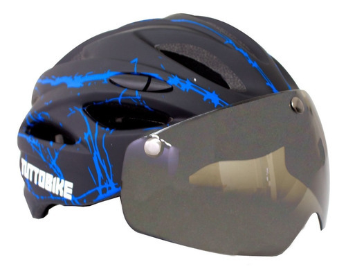 Imagen 3 de 6 de Casco Ciclismo Visor Removible Tuttobike Color Azul Talla Unitalla