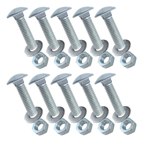 Kit 10 Parafuso Francês 3/16x1 Rosca 3/16 Comprimento 1 Pol
