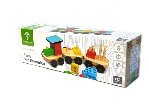 Imagen 6 de 10 de Tren Pre Numerico Didactico De Encastre En Madera Formas