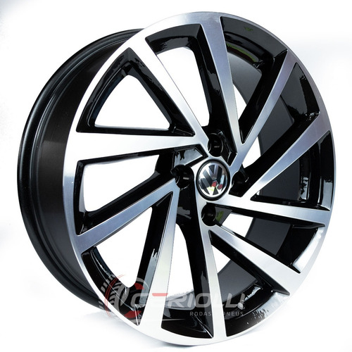 Roda Aro 17 R Seven 4x100 Zk780 Tala 6 / Valor Unitário Cor Preto Diamantado 4x100