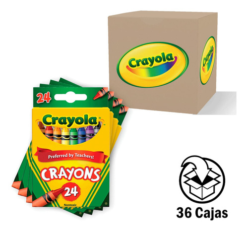 Creyones De Cera Crayola 24 Unidad ( Bulto De 36 Cajas)