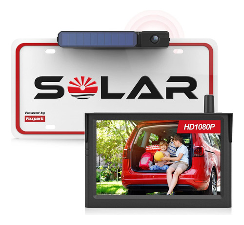 Cmara Solar Inalmbrica De Respaldo Para Automvil (1080p),