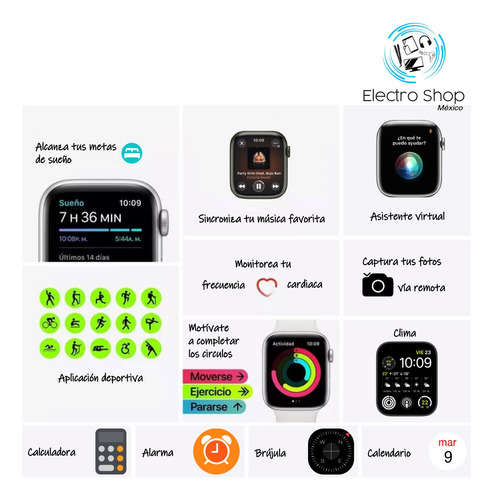 Apple Watch Se Gps Caja De Aluminio Blanco Estelar De 44 Mm Correa Loop Deportiva Verde Lago - Distribuidor Autorizado