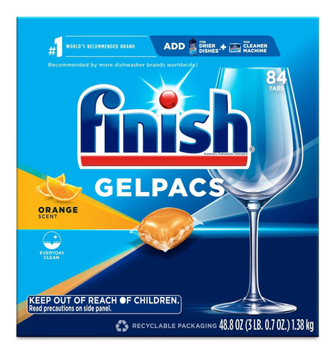 Detergente Para Lavavajillas Finish Gelpacs Aroma Naranja