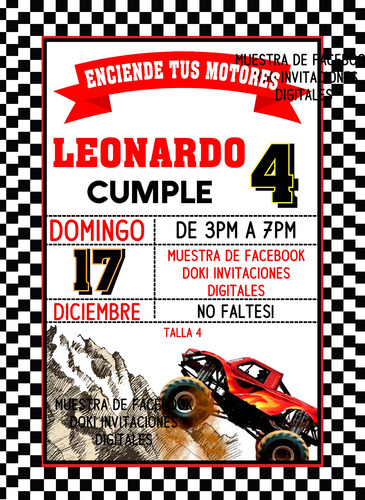 Invitación Vídeo De Monster Truck Monster Jam