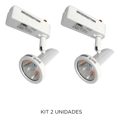 Spot Dicroico Para Riel De Tres Vías/50w Color Blanco-nv1114