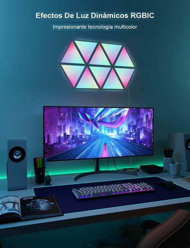 Govee Paneles De Luz Triangulares Rgbic - Paquete De 10