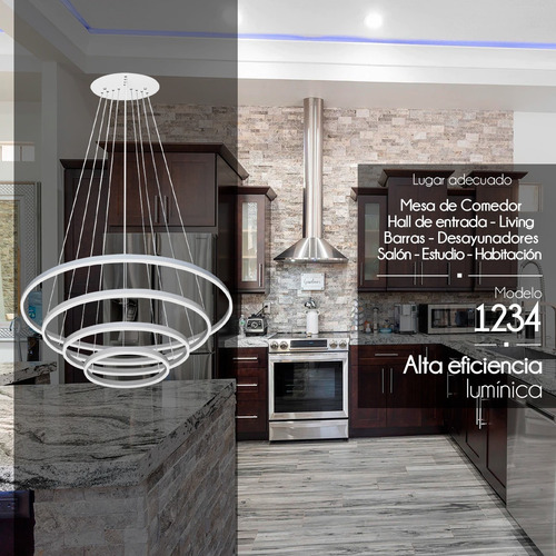 Imagen 7 de 10 de Lampara Led Diseño Elegante Colgante Led 175w Calida / Fria