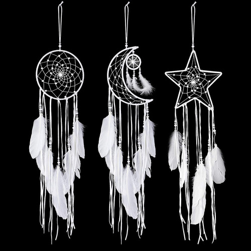 .. 3 Piezas Atrapasueños Luna Sol Estrella Atrapa Sueños Dec