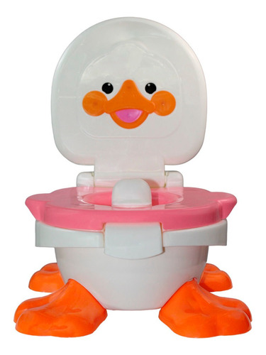 Orinal Bañito Entrenador Asiento Desmontable 3 En 1 Patito Color Rosa