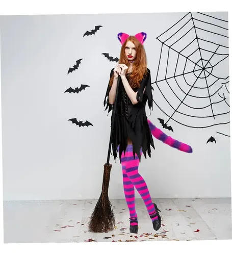 Fantasia De Gato Cosplay Terno Feminino Rosa Conjunto Fof 83