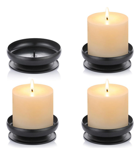 Piezas De 4 Soportes De Velas Con Puntas, Placa De Hierro Pa