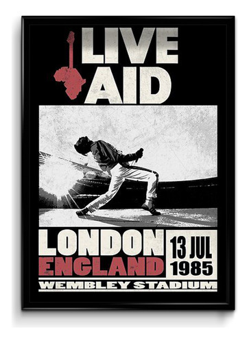 Cuadro Live Aid London 1985 30x40 (marco+lámina+vidrio)