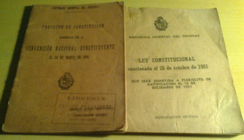 Constitución Lote X2 1934 1951 Uruguay Leyes A Plebiscitarse