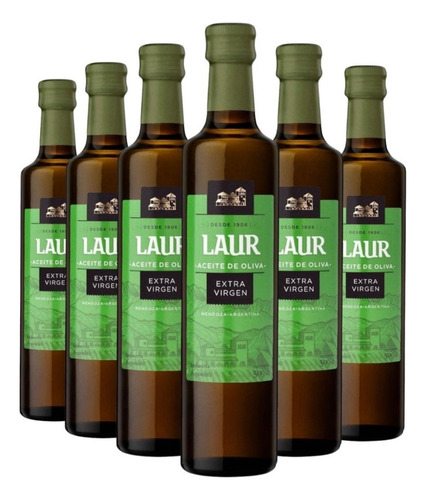 Aceite De Oliva Laur Botella 500ml X6 Un