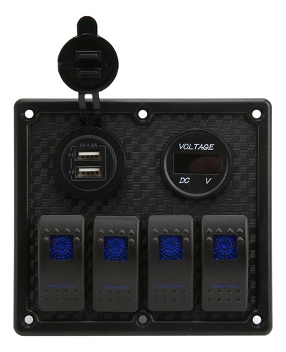 Panel De Botones Basculantes, Voltímetro De 4 Bandas, 5 Pine