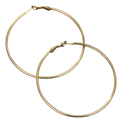 Aretes De Aro Grande Pendientes Chapado Oro 14k Dama