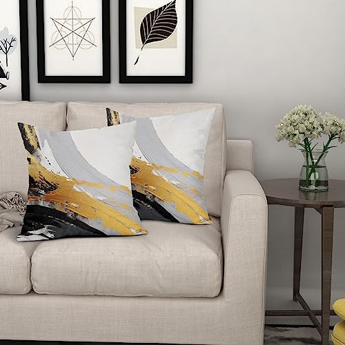 Fundas De Almohada 18x18 Pulgadas Gris Y Blanco Modernas
