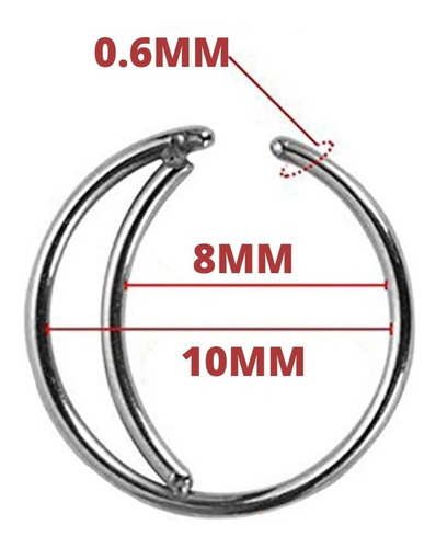 Imagen 3 de 7 de Lote Piercing Falsos Fake X8 Helix Cuff Nariz Oreja Acero