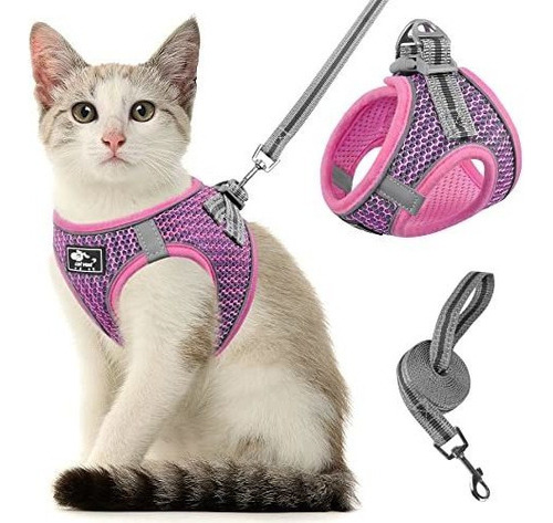 Arnês para gatos com coleira, sem escape, à prova de vazamentos