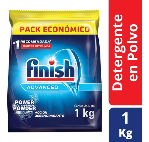Detergente Lavavajillas Finish Polvo 1 Kg Pack Economico Rb