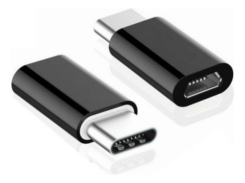 Adaptador Micro Usb V8 Femea X Usb Tipo C Macho Para Samsung Cor Preto