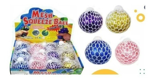 Imagen 8 de 9 de Pelota Squishy Ball Anti Estrés Colores Con Red Playking