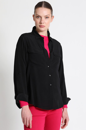 Blusa Camisera Fluida Negro Liola