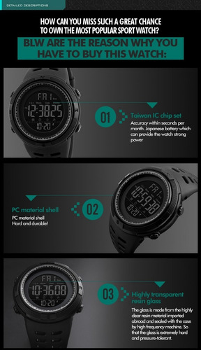 Reloj Skmei® 1251 Digital Alarma Cronometro T. Los Colores
