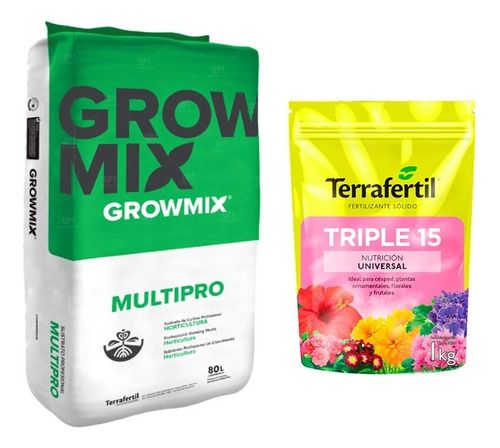 Sustrato Growmix Terrafertil Multipro 80lts Con Triple 15