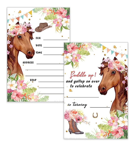 Tarjetas De Invitación A La Fiesta De Cumpleaños De Pony Con