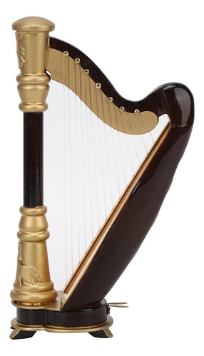 Arpa En Miniatura De 16 Cm, Modelo De Madera, Miniinstrument