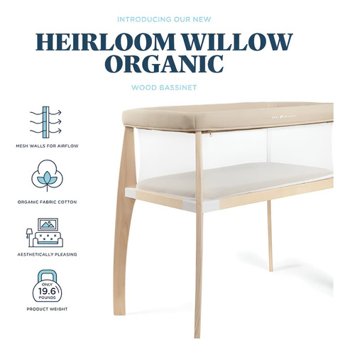 Mesita De Cama Bassinet Baby Delight Heirloom De Madera De S
