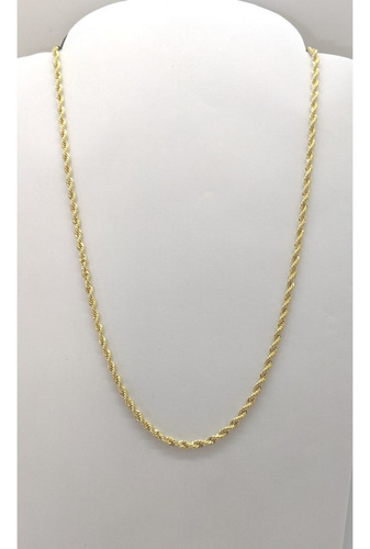 Cordão Torcido Folheado A Ouro 18k 50cm Semijoia