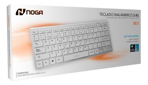 Teclado Noga Inalambrico Ultra Slim Nano Soft Touch Pc Mac