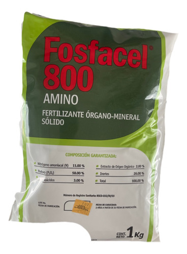 Bolsa 1 Kg. Fosfacel-800 Amino  Cosmocel Para Cultivos 