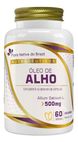 Óleo De Alho 500mg 60 Cápsulas - Flora Nativa