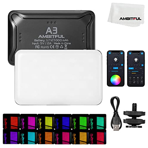 Ambitful A3 Rgb Led Video Light, App Control Portable 11xcf