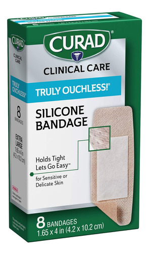 Curad Truly Ouchless Vendajes De Silicona Extra Grandes  Tel