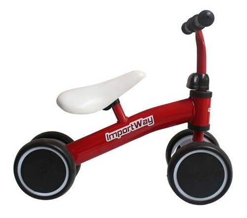 Bicicleta Andador Infantil 4 Rodas S/ Pedal Balance Vermelho