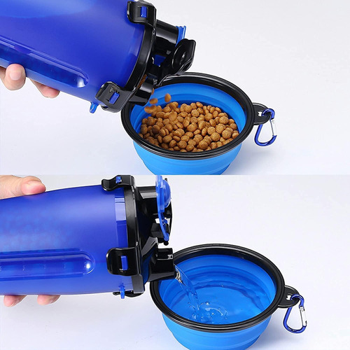 Botella De Agua Portátil Para Perros Con Cuencos Plegables