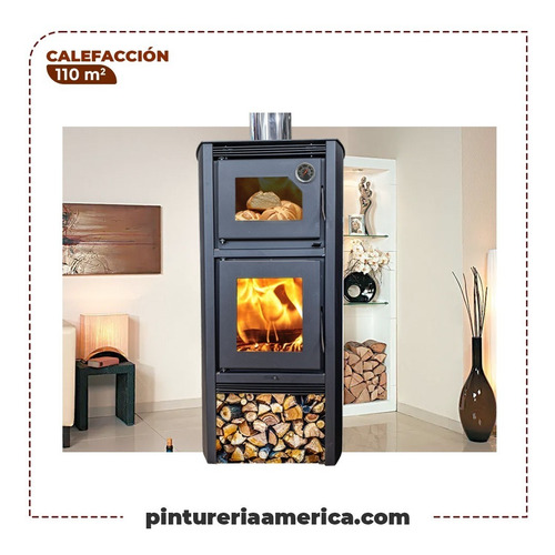 Calefactor A Leña Doble Combustión Con Horno 1290gf