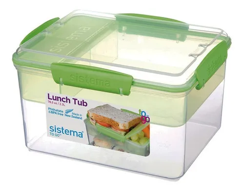 comprar Vianda Sistema To Lunch Box 4 Compartimientos 2.3lts Color Verde