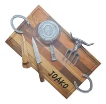 Comprar Set Asador Tabla Parrillera  Madera Dura 50x30 Dia Del Padre