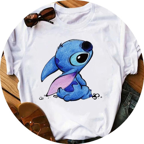 Polera Lilo & Stitch Camiseta Blanca Stitch 