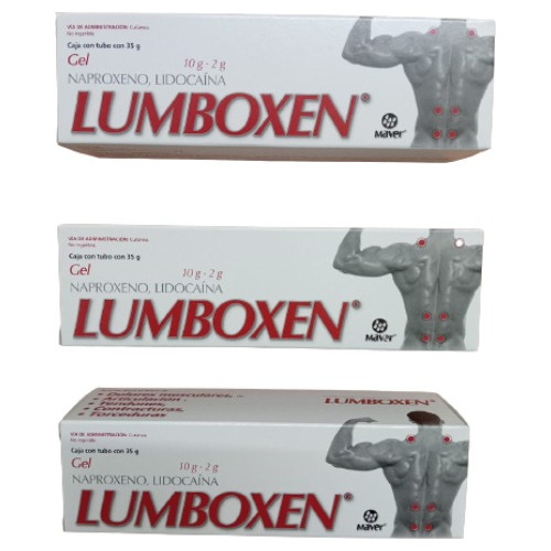 Lumboxen Gel Naproxeno Con Lidocaina 3 Piezas 35g C/u