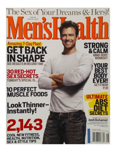 Revista Men's Health Agosto 2009 Portada Josh Duhamel