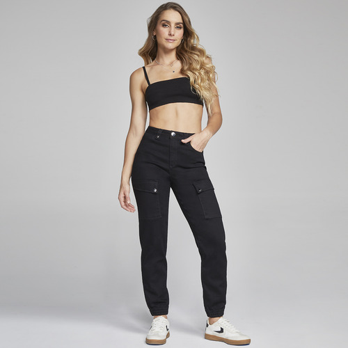 Pantalon Jogger Cargo Mujer Push Up Seven Jeans 0016ngro