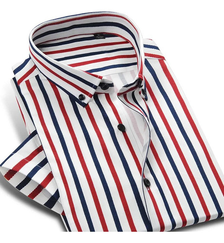 Camisas De Rayas Completas Para Hombre, Camisa De Vestir Con