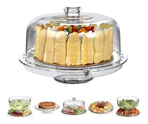 Hblife 6in1 Soporte De La Torta De Acrilico Plato De Porcion